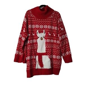 Ugly Christmas Sweater Llama Theme Size XL